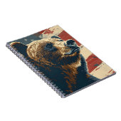  Grizzly Amerikaanse vlag Notitieboek (Rechterzijde)
