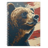  Grizzly Amerikaanse vlag Notitieboek (Voorkant)