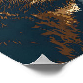  Grizzly Amerikaanse vlag Poster (Hoek)