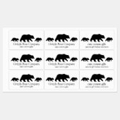 Grizzly Bear Family Silhouettes Custom Labels (Vel)
