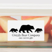 Grizzly Bear Family Silhouettes Custom Labels (Aangebracht)