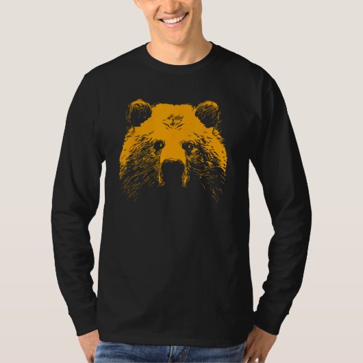 Grizzly Bear Head T-shirt (Voorkant)