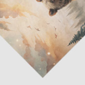 Grizzly Bear in a Forest Meadow with Flowers Tissuepapier (Detail)