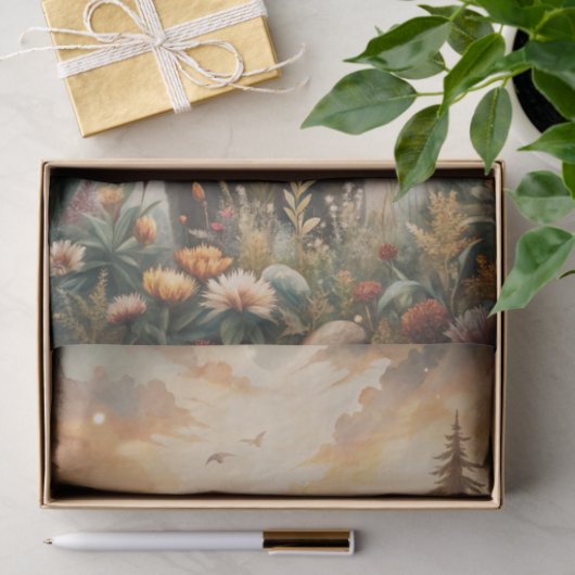 Grizzly Bear in a Forest Meadow with Flowers Tissuepapier (Geschenk)