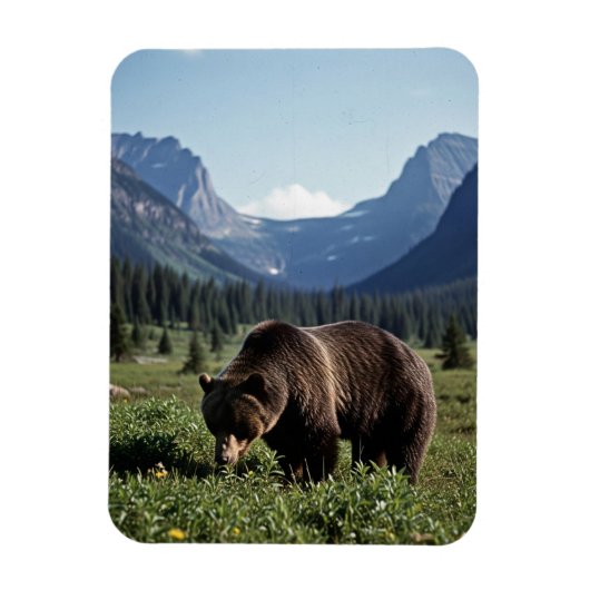 Grizzly Bear in Glacier National Park Travel Magneet (Verticaal)