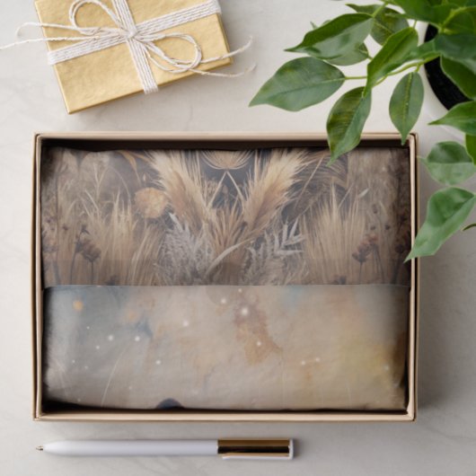 Grizzly Bear in Meadow Grass in Neutral Shades Tissuepapier (Geschenk)