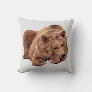 GRIZZLY BEAR KUSSEN HUT DECORATIE