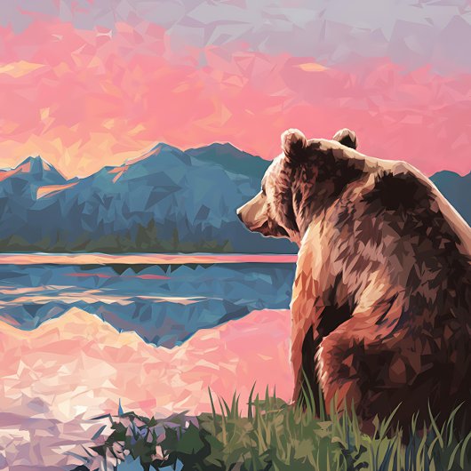 Grizzly Bear-meer Schilderij Legpuzzel