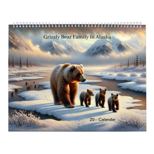 Grizzly Bear Mother Cubs Alaska Wildlife Calendar Kalender (Hoes)