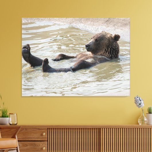 GRIZZLY BEAR Opgespannen Canvasprint Canvas Afdruk (Insitu (Woonkamer))