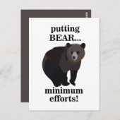 Grizzly Bear Putting Bear Minimum Efforts Funny Briefkaart (Voorkant / Achterkant)