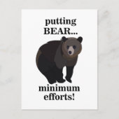 Grizzly Bear Putting Bear Minimum Efforts Funny Briefkaart (Voorkant)