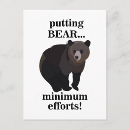 Grizzly Bear Putting Bear Minimum Efforts Funny Briefkaart