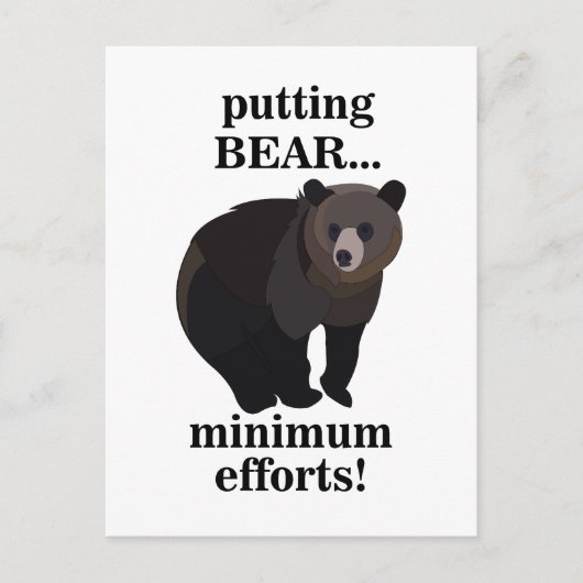 Grizzly Bear Putting Bear Minimum Efforts Funny Briefkaart (Voorkant)