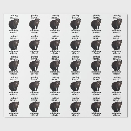 Grizzly Bear Putting Bear Minimum Efforts Funny Cadeaupapier (Vlak)