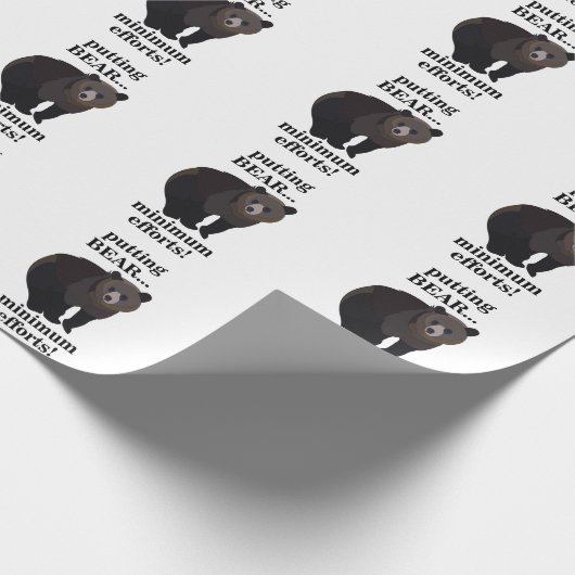 Grizzly Bear Putting Bear Minimum Efforts Funny Cadeaupapier (Hoek)