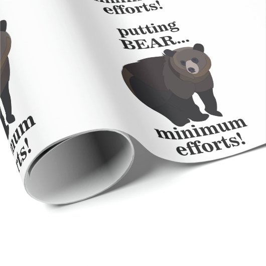 Grizzly Bear Putting Bear Minimum Efforts Funny Cadeaupapier (Rol Hoek)