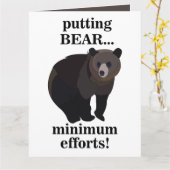 Grizzly Bear Putting Bear Minimum Efforts Funny Kaart (Gele Bloem)