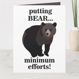 Grizzly Bear Putting Bear Minimum Efforts Funny Kaart