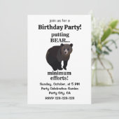 Grizzly Bear Putting Bear Minimum Efforts Funny  Kaart (Staand voorkant)