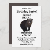 Grizzly Bear Putting Bear Minimum Efforts Funny  Kaart (Voorkant / Achterkant)