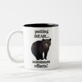 Grizzly Bear Putting Bear Minimum Efforts Funny Tweekleurige Koffiemok (Links)