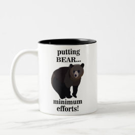 Grizzly Bear Putting Bear Minimum Efforts Funny Tweekleurige Koffiemok