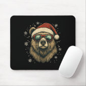 Grizzly Bear Santa Hat Funny Cute Animal Lover Chr Muismat (Met muis)