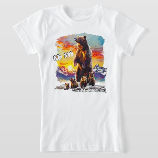 Grizzly Beer 399 4 Cubs Grand Teton National Park T-shirt (Laagn)