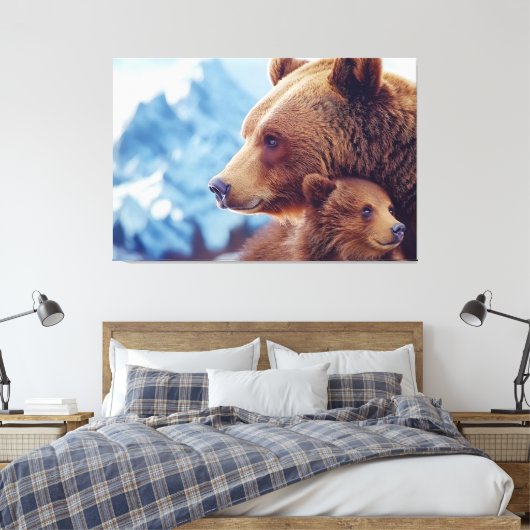 Grizzly Beer 399, GB 399 Canvas Afdruk (Insitu (Slaapkamer))