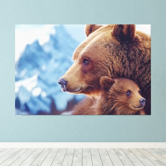 Grizzly Beer 399, GB 399 Canvas Afdruk (Insitu (Houten vloer))