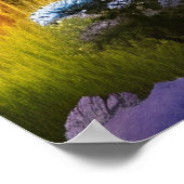 Grizzly Beer aan bergkant, bloemen Poster (Hoek)