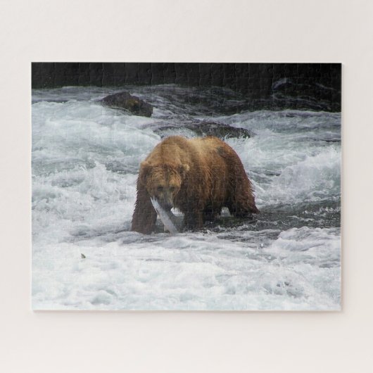 Grizzly Beer Alaska Salmon Vist Wildlife Legpuzzel (Horizontaal)
