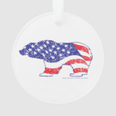 Grizzly Beer Amerikaanse vlag Ornament (achterkant)