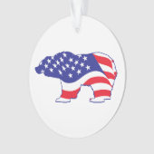 Grizzly Beer Amerikaanse vlag Ornament (voorkant)