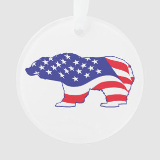Grizzly Beer Amerikaanse vlag Ornament
