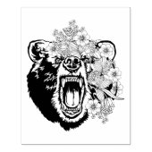 Grizzly Beer Animal Art Coloring Page Rubberstempel (Afrduk)