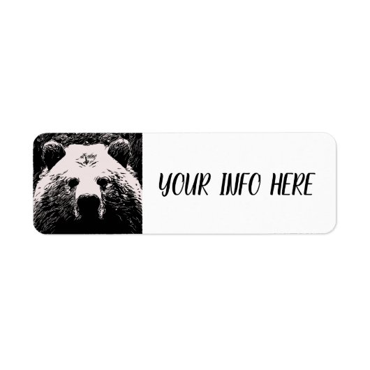 GRIZZLY BEER ART Return Address Labels (Voorkant)