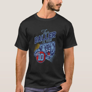 Grizzly Beer Basketball 10 jaar oud Birthday Ball T-shirt