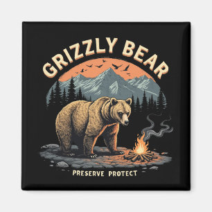 Grizzly Beer behouden en beschermen Magneet