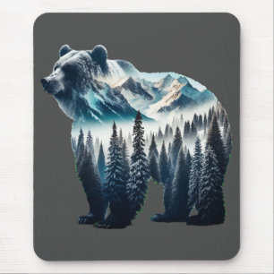Grizzly Beer Bergen en bossen Muismat