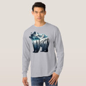 Grizzly Beer Bergen en bossen T-shirt (Voorkant volledig)