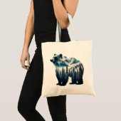 Grizzly Beer Bergen en bossen Tote Bag (Voorkant (product))