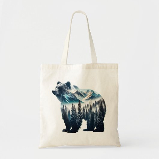 Grizzly Beer Bergen en bossen Tote Bag (Voorkant)