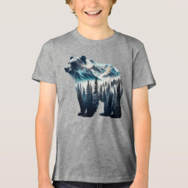 Grizzly Beer Bergen en bossen Tri-Blend Shirt