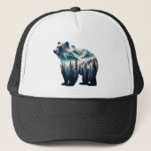 Grizzly Beer Bergen en bossen Trucker Pet (Voorkant)