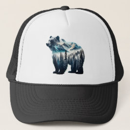 Grizzly Beer Bergen en bossen Trucker Pet