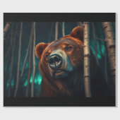 Grizzly Beer, Berken en Aurora Art Cadeaupapier (Vlak)