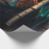 Grizzly Beer, Berken en Aurora Art Cadeaupapier (Hoek)