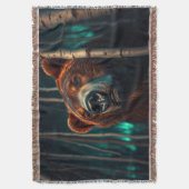 Grizzly Beer, Berken en Aurora Art Deken (Voorkant Verticaal)